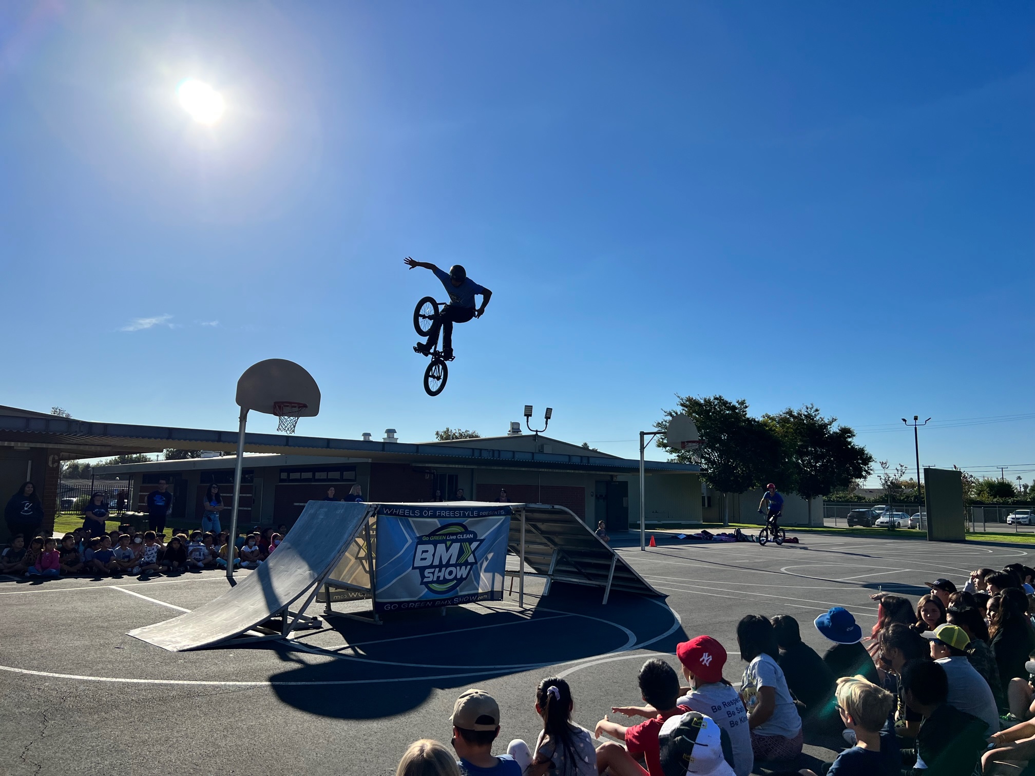 BMX riders put on an exciting show with motivational messages